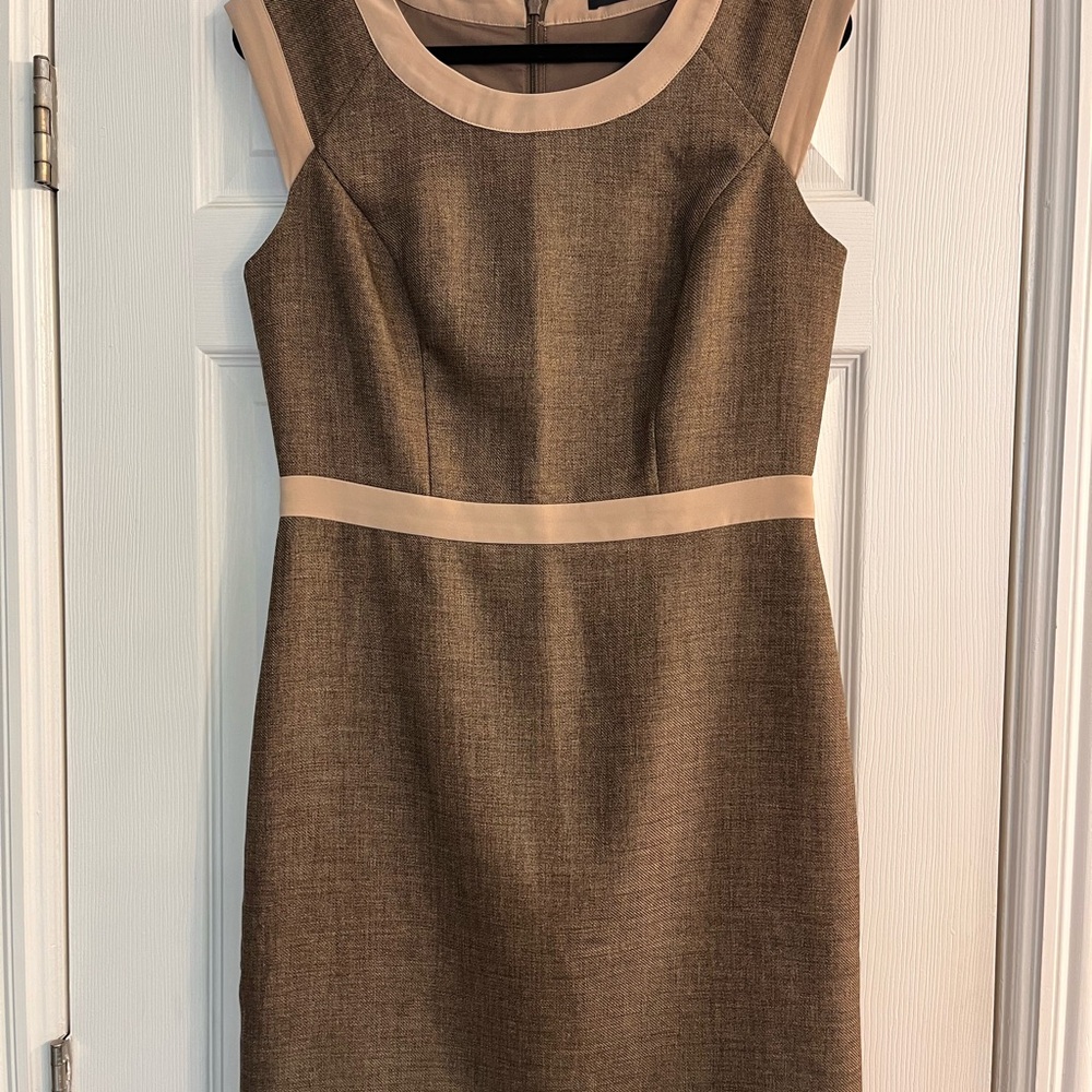 The Limited Tan and Brown Midi Dress with Sophisticated Silhouette